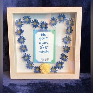 Whimsical Blue and Yellow Floral Accent Frame